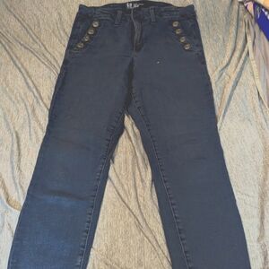 GAP Dark Blue Skinny Jeans with Button Detail